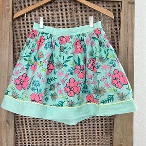 📫BUY 2 for $20📫 Cat&Jack Light Green Flower Print Bright Color skirt sz XL 14/16
